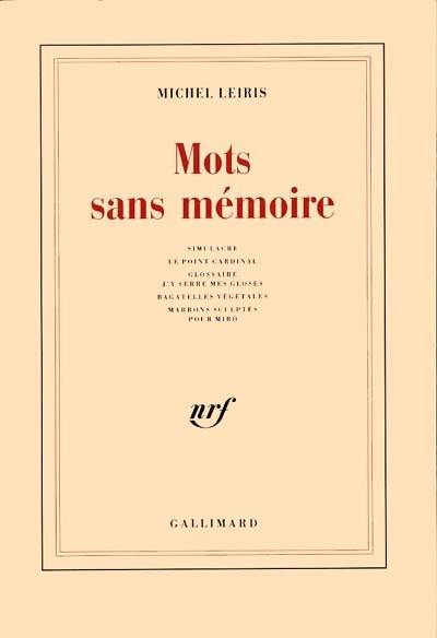 Mots sans mémoire