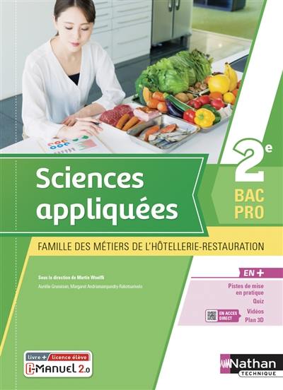 Sciences appliquées 2e bac pro : famille des métiers de l'hôtellerie-restauration