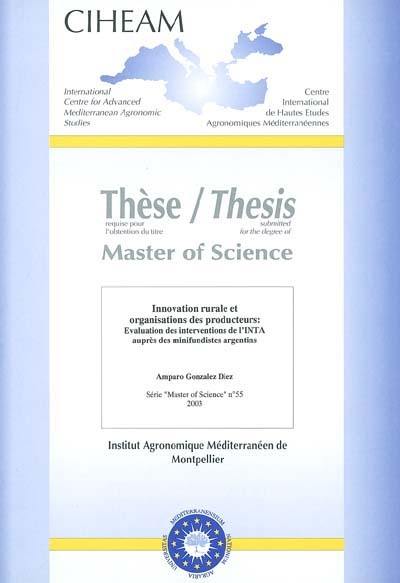 Innovation rurale et organisations des producteurs : évaluation des interventions de l'INTA auprès des minifundistes argentins