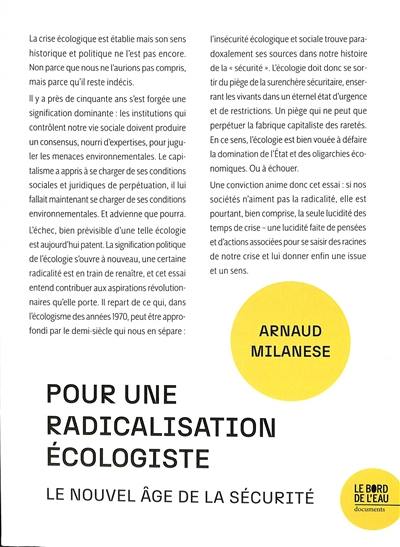 Pour une radicalisation écologiste : le nouvel âge de la sécurité