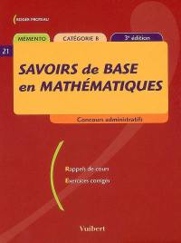 Savoirs de base en mathématiques