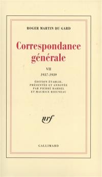 Correspondance générale. Vol. 7. 1937-1939