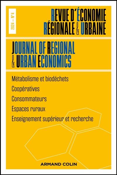 Revue d'économie régionale et urbaine, n° 4 (2024)