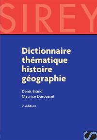 Dictionnaire thématique histoire géographie