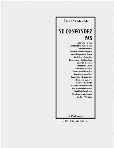 Ne confondez pas : étude de paronymes