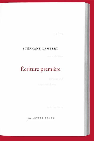 Ecriture première