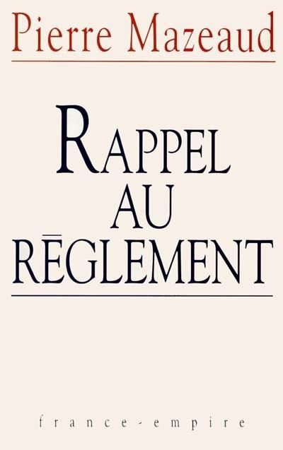 Rappel au règlement