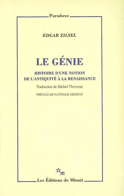 Le génie : histoire d'une notion de l'Antiquité à la Renaissance