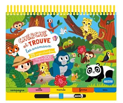 Cherche et trouve les animaux : 25 pages plastifiées, plus de 200 détails à trouver !