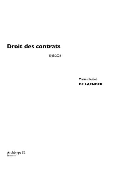 Droit des contrats : cours et exercices corrigés : 2023-2024