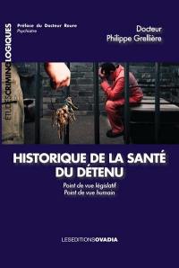 Historique de la santé du détenu : point de vue législatif, point de vue humain