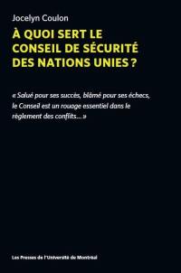 A quoi sert le Conseil de sécurité des Nations unies ?