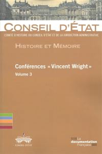 Conférences Vincent Wright. Vol. 3