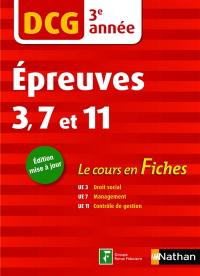 DCG 3e année, épreuves 3, 7 et 11 : le cours en fiches