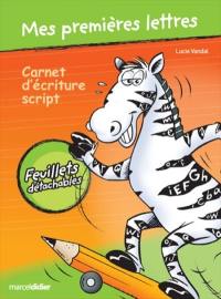 Mes premières lettres : carnet d'écriture script