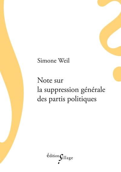 Note sur la suppression générale des partis politiques