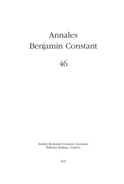 Annales Benjamin Constant, n° 46