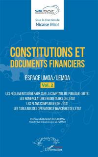 Constitutions et documents financiers : espace UMOA-UEMOA. Vol. 2