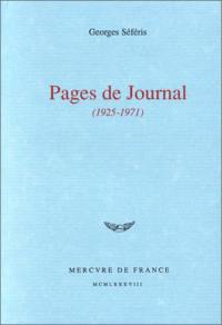 Pages de journal : 1925-1971