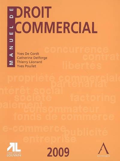 Manuel de droit commercial 2009