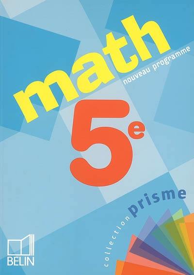 Math 5e, nouveau programme