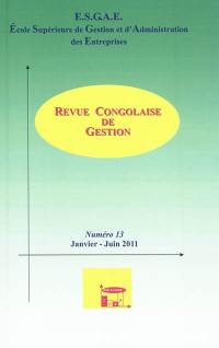 Revue congolaise de gestion, n° 13