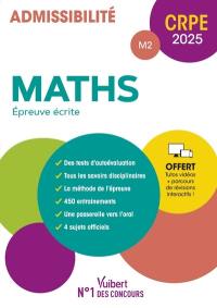 Maths, épreuve écrite : admissibilité M2 : CRPE 2025