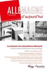 Allemagne d'aujourd'hui, n° 248. La mémoire du colonialisme allemand