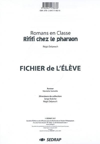 Rififi chez le pharaon : fichier de l'élève