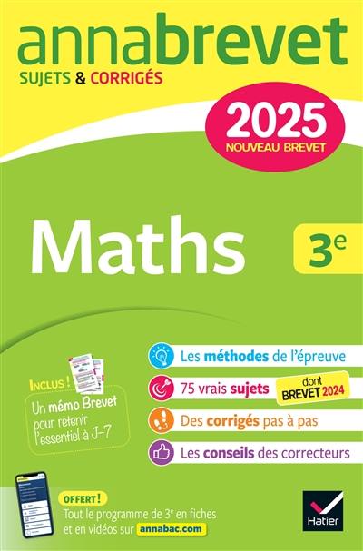 Maths 3e : nouveau brevet 2025