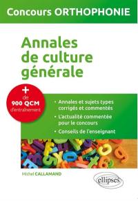 Annales de culture générale : concours orthophonie