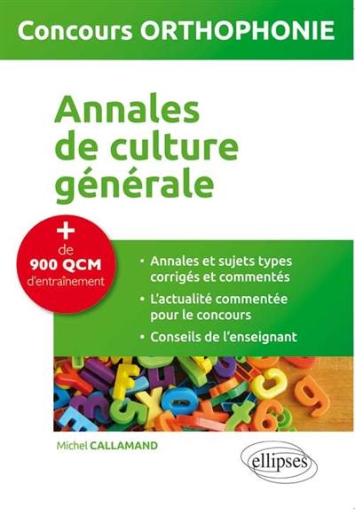 Annales de culture générale : concours orthophonie