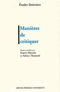 Manières de critiquer