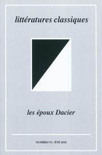 Littératures classiques, n° 72. Les époux Dacier