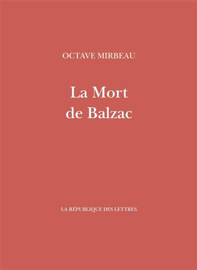 La mort de Balzac