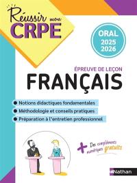 Français, épreuve de leçon : oral 2025 et 2026