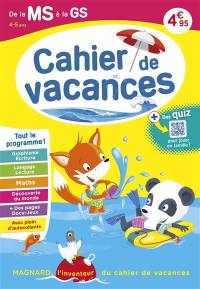 Cahier de vacances de la MS à la GS, 4-5 ans : tout le programme !