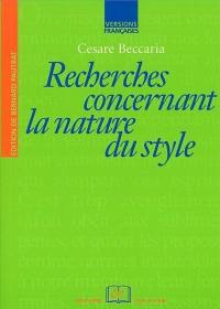 Recherches concernant la nature du style