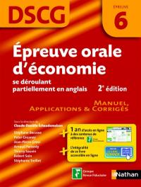 Epreuve orale d'économie se déroulant partiellement en anglais, DSCG épreuve 6 : manuel, applications & corrigés