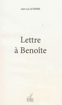 Lettre à Benoîte