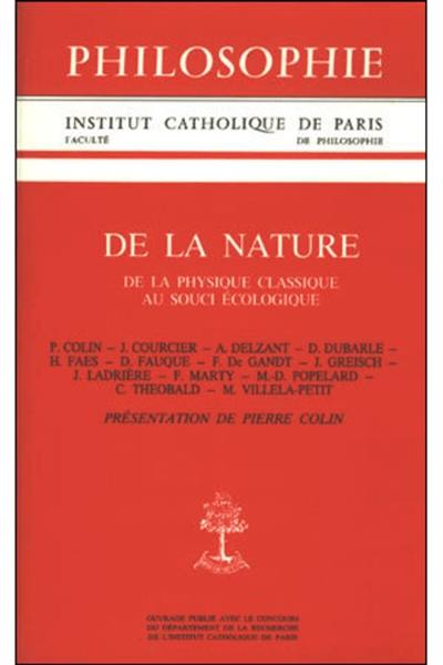 De la nature : de la physique classique au souci écologique