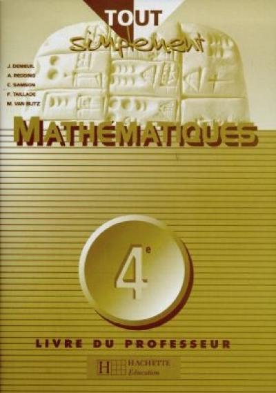 Mathématiques 4e : livre du professeur