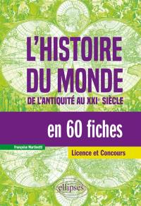 L'histoire du monde en 60 fiches : de l'Antiquité au XXIe siècle : licence et concours