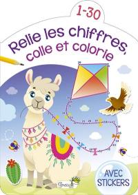 Relie les chiffres, colle et colorie : 1-30