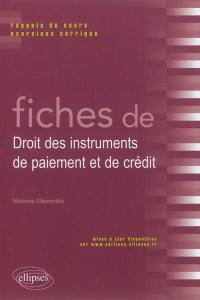 Fiches de droit des instruments de paiement et de crédit : rappels de cours et exercices corrigés