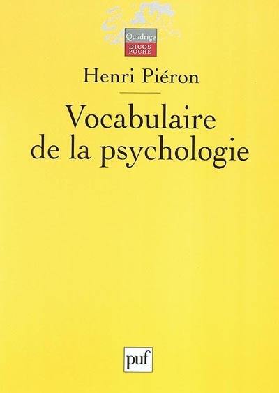 Vocabulaire de la psychologie