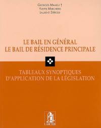 Le bail en général, le bail de résidence principale : tableaux synoptiques d'application de la législation