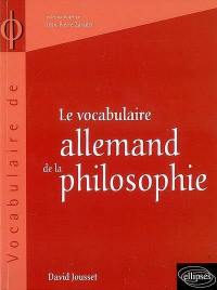 Le vocabulaire allemand de la philosophie