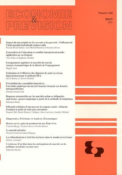 Economie et prévision, n° 166