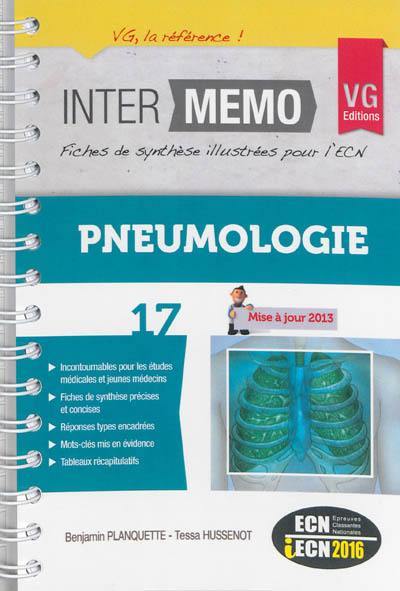 Pneumologie : fiches de synthèse illustrées pour l'ECN